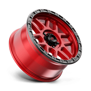 18X9 KMC KM544 MESA CANDY RED W/ BLACK LIP 5X127