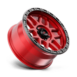 18X9 KMC KM544 MESA CANDY RED W/ BLACK LIP 5X150