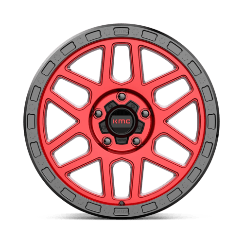 18X9 KMC KM544 MESA CANDY RED W/ BLACK LIP 5X127