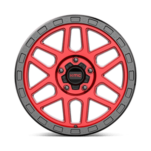 18X9 KMC KM544 MESA CANDY RED W/ BLACK LIP 5X150