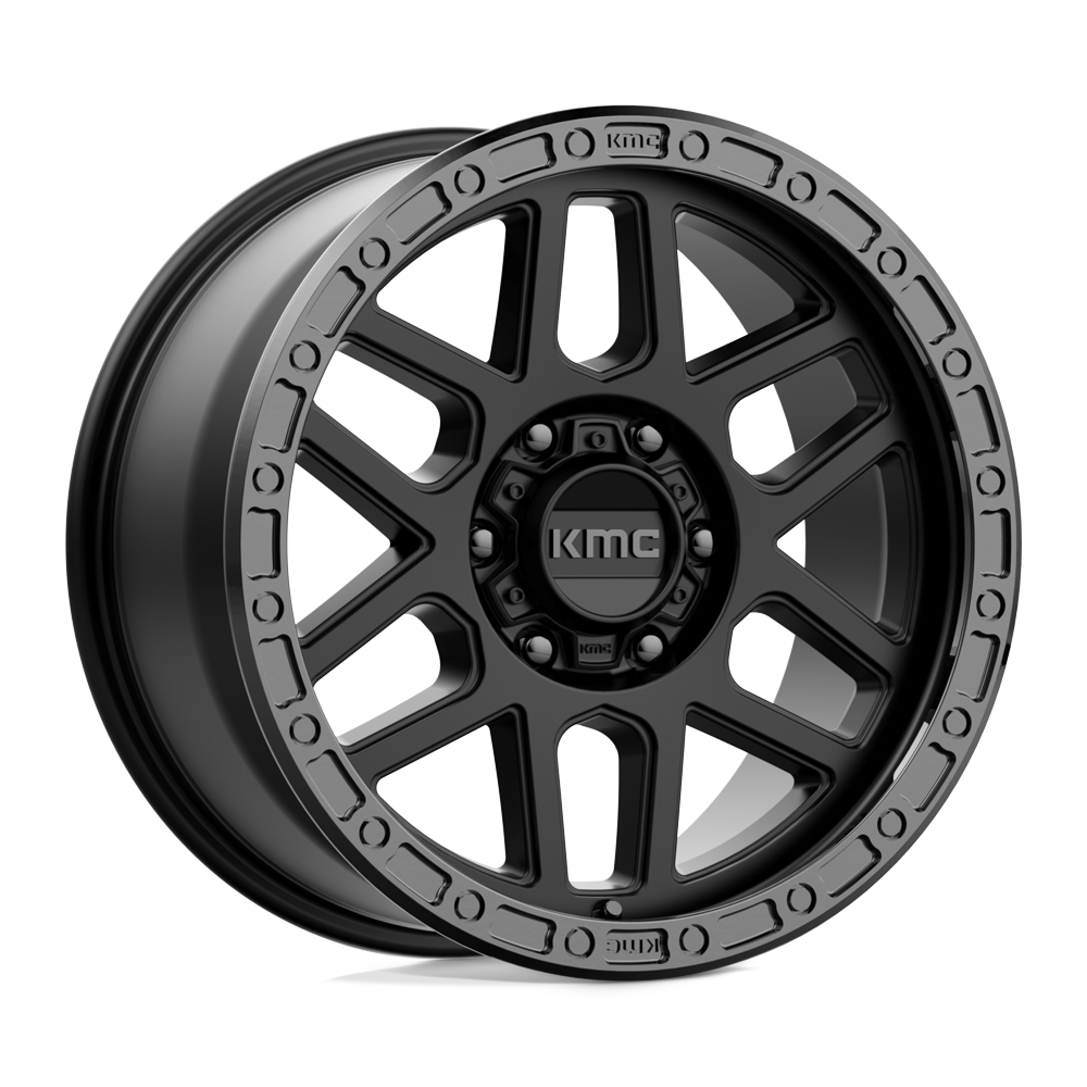 17X9 KMC KM544 MESA SATIN BLACK W/ GLOSS BLACK LIP 6X139.7