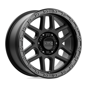 17X9 KMC KM544 MESA SATIN BLACK W/ GLOSS BLACK LIP 6X139.7