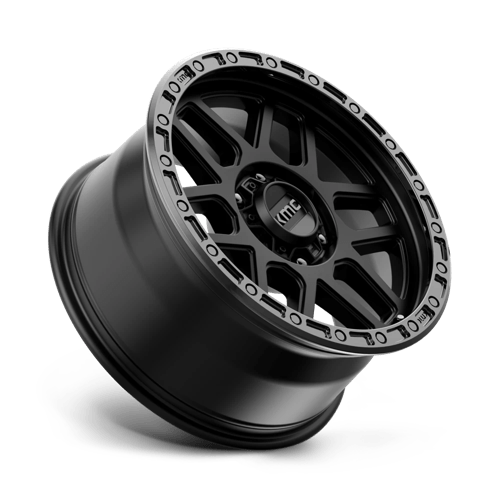 17X9 KMC KM544 MESA SATIN BLACK W/ GLOSS BLACK LIP 6X114.3