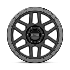 18X9 KMC KM544 MESA SATIN BLACK W/ GLOSS BLACK LIP 6X139.7