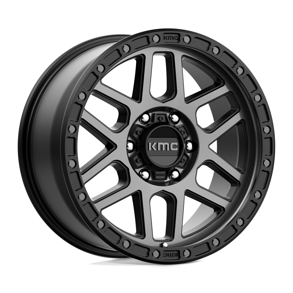 18X9 KMC KM544 MESA SATIN BLACK W/ GRAY TINT 6X114.3