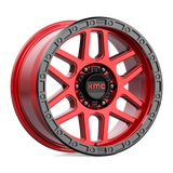 18X9 KMC KM544 MESA CANDY RED W/ BLACK LIP 6X139.7