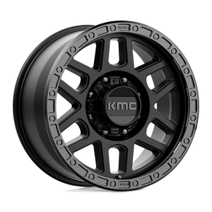 18X9 KMC KM544 MESA SATIN BLACK W/ GLOSS BLACK LIP 8X165.1
