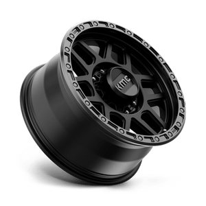 17X9 KMC KM544 MESA SATIN BLACK W/ GLOSS BLACK LIP 8X165.1