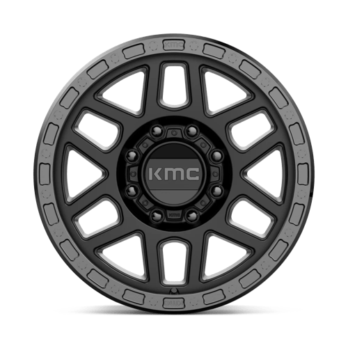 18X9 KMC KM544 MESA SATIN BLACK W/ GLOSS BLACK LIP 8X165.1