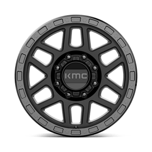 18X9 KMC KM544 MESA SATIN BLACK W/ GLOSS BLACK LIP 8X180