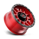 18X9 KMC KM544 MESA CANDY RED W/ BLACK LIP 8X180
