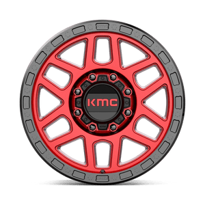 18X9 KMC KM544 MESA CANDY RED W/ BLACK LIP 8X180