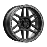 17X9 KMC KM544 MESA SATIN BLACK W/ GLOSS BLACK LIP 5X150