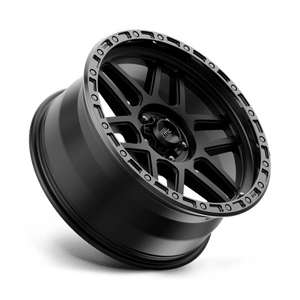 17X8.5 KMC KM544 MESA SATIN BLACK W/ GLOSS BLACK LIP 5X127