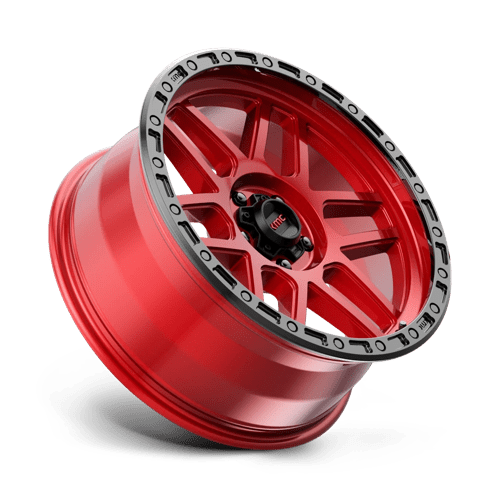 17X9 KMC KM544 MESA CANDY RED W/ BLACK LIP 5X150