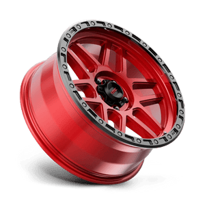 17X9 KMC KM544 MESA CANDY RED W/ BLACK LIP 5X150