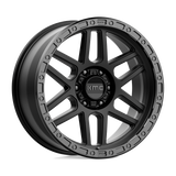 17X8.5 KMC KM544 MESA SATIN BLACK W/ GLOSS BLACK LIP 6X130