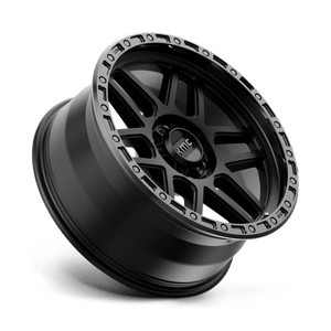 17X8.5 KMC KM544 MESA SATIN BLACK W/ GLOSS BLACK LIP 6X135
