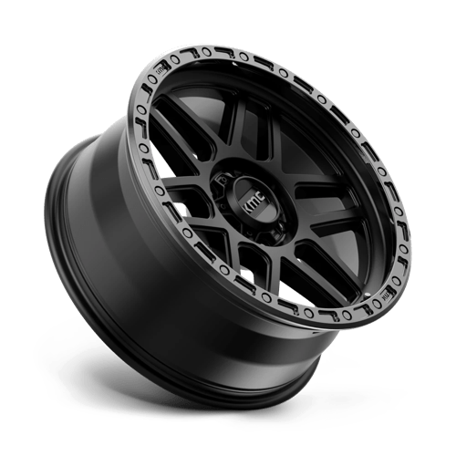 17X8.5 KMC KM544 MESA SATIN BLACK W/ GLOSS BLACK LIP 6X114.3