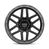 17X8.5 KMC KM544 MESA SATIN BLACK W/ GLOSS BLACK LIP 6X130