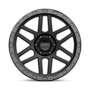 17X8.5 KMC KM544 MESA SATIN BLACK W/ GLOSS BLACK LIP 6X114.3