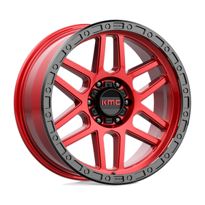 17X8.5 KMC KM544 MESA CANDY RED W/ BLACK LIP 6X139.7
