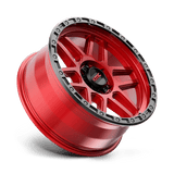 17X8.5 KMC KM544 MESA CANDY RED W/ BLACK LIP 6X139.7