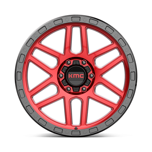 17X8.5 KMC KM544 MESA CANDY RED W/ BLACK LIP 6X139.7
