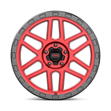 17X9 KMC KM544 MESA CANDY RED W/ BLACK LIP 5X150