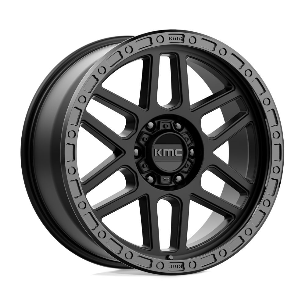 20X9 KMC KM544 MESA SATIN BLACK W/ GLOSS BLACK LIP 6X135