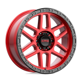 17X9 KMC KM544 MESA CANDY RED W/ BLACK LIP 6X114.3