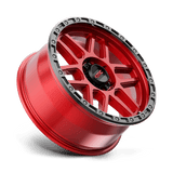 17X9 KMC KM544 MESA CANDY RED W/ BLACK LIP 6X139.7
