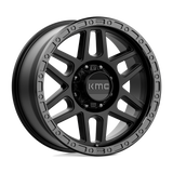 17X9 KMC KM544 MESA SATIN BLACK W/ GLOSS BLACK LIP 8X170