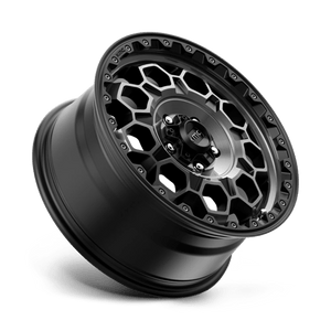17X8 KMC KM545 TREK RIMS - SATIN BLACK W/ GRAY TINT 5X108