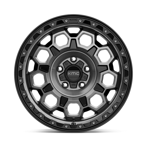 17X8 KMC KM545 TREK RIMS - SATIN BLACK W/ GRAY TINT 5X108