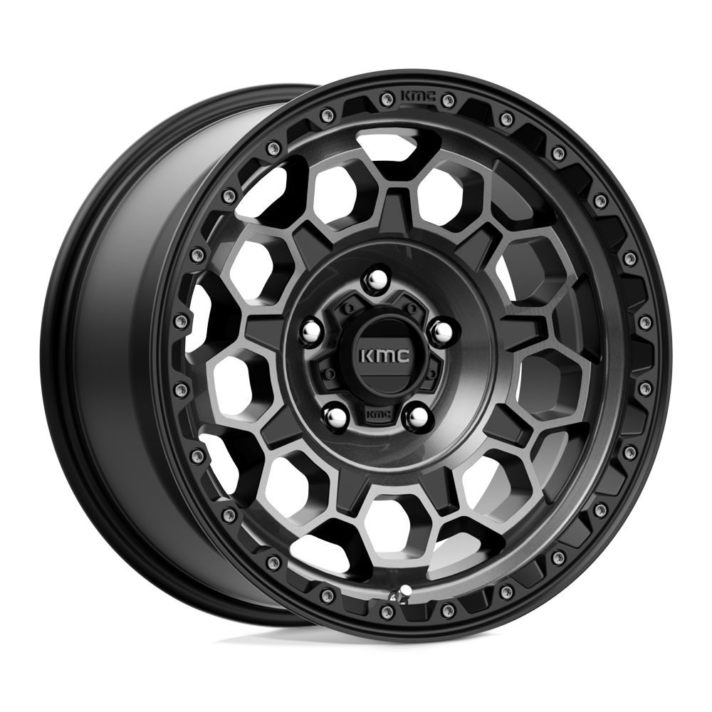 17X9 KMC KM545 TREK SATIN BLACK W/ GRAY TINT 5X127