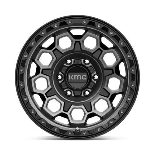 17X9 KMC KM545 TREK SATIN BLACK W/ GRAY TINT 6X139.7