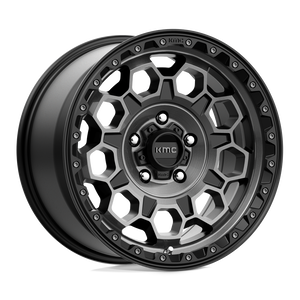 17X9 KMC KM545 TREK SATIN BLACK W/ GRAY TINT 5X127