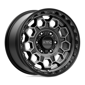 17X9 KMC KM545 TREK SATIN BLACK W/ GRAY TINT 6X139.7