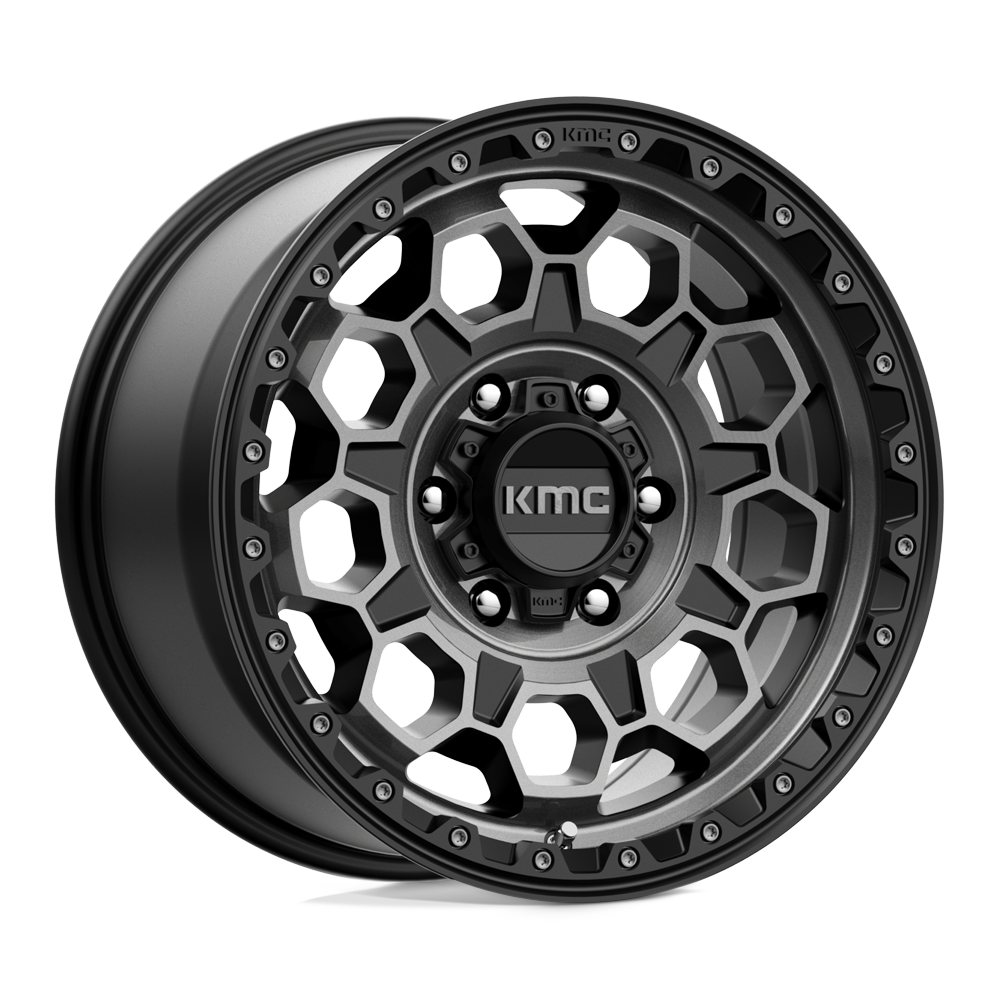 17X9 KMC KM545 TREK SATIN BLACK W/ GRAY TINT 6X120