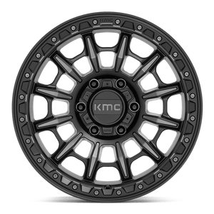17X9 KMC KM547 CARNAGE SATIN BLACK W/ GRAY TINT 6X135