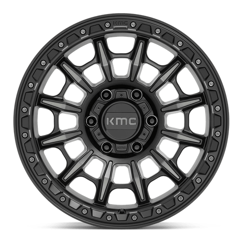 17X9 KMC KM547 CARNAGE SATIN BLACK W/ GRAY TINT 6X139.7