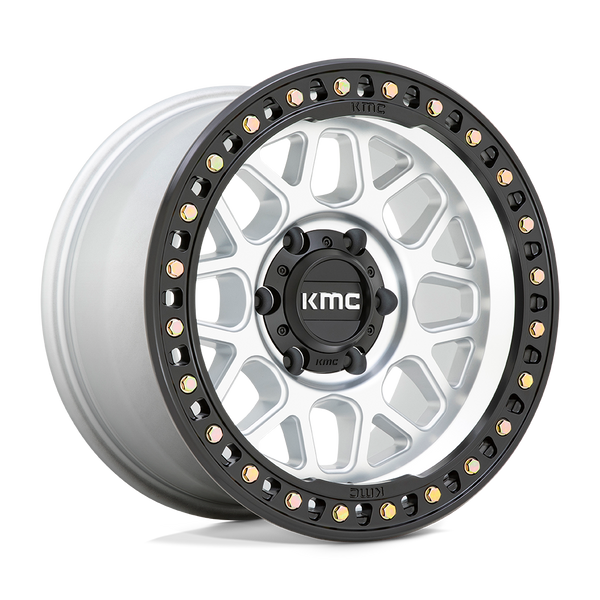 17X8.5 KMC KM549 GRS RIMS - MACHINED W/ SATIN BLACK LIP 8X180