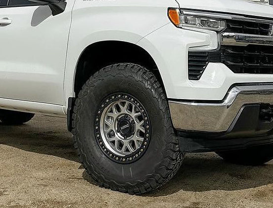 17X9 KMC KM549 GRS RIMS - GLOSS SILVER W/ MACHINED FACE 8X180