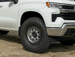 17X9 KMC KM549 GRS RIMS - GLOSS SILVER W/ MACHINED FACE 8X180