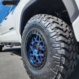 17X8.5 KMC KM549 GRS RIMS - MIDNIGHT BLUE W/ G-BLACK LIP 8X180