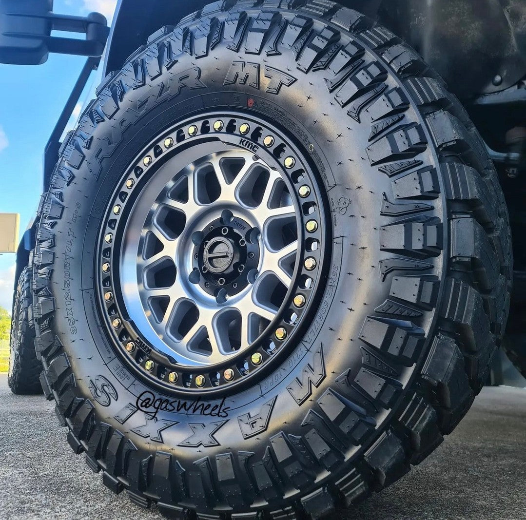 20X9 KMC KM549 GRS RIMS - GLOSS SILVER W/ MACHINED FACE 8X165.1
