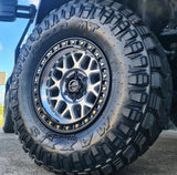 18X9 KMC KM549 GRS RIMS - GLOSS SILVER W/ MACHINED FACE 8X165.1
