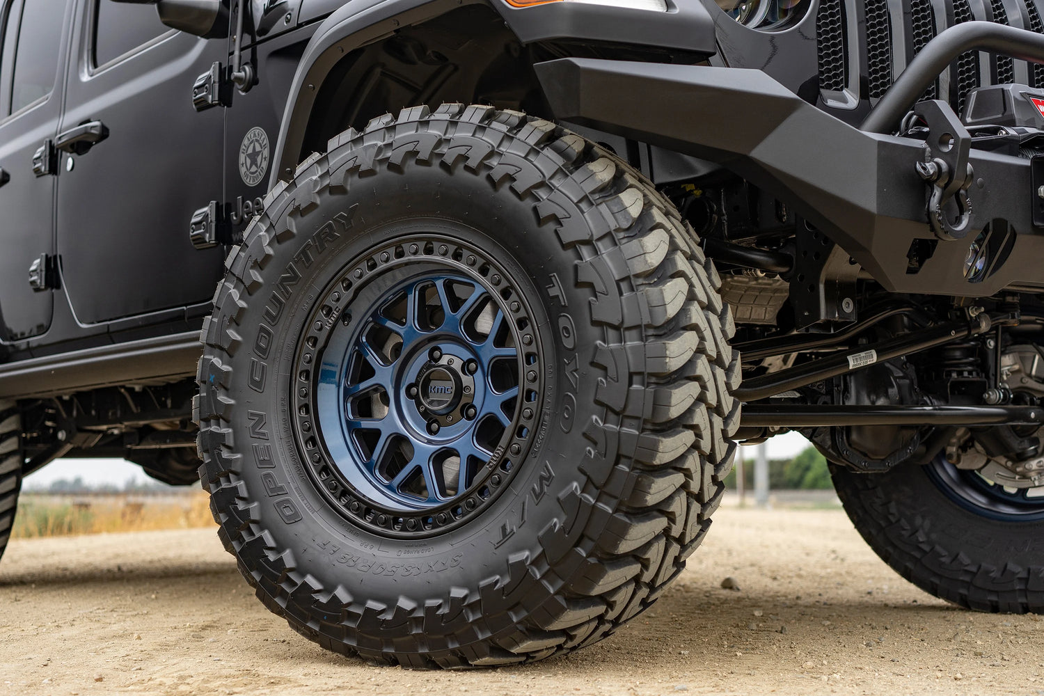 17X8.5 KMC KM549 GRS RIMS - MIDNIGHT BLUE W/ G-BLACK LIP 8X165.1