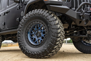 17X8.5 KMC KM549 GRS RIMS - MIDNIGHT BLUE W/ G-BLACK LIP 8X165.1